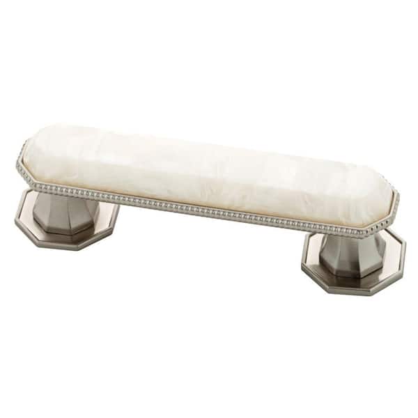Liberty Shell Insert 3 in. (76 mm) Cream and Satin Nickel Cabinet Drawer Pull