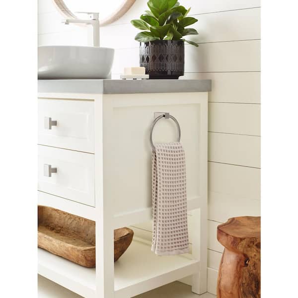 Monument 6-1/2 in. (165 mm) L Towel Ring in Brushed Nickel