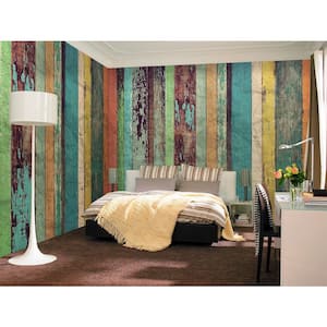 144 in. W x 100 in. H Colored Wood Wall Mural