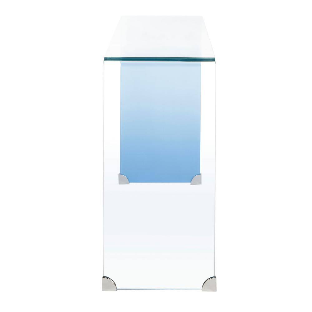 Crysta Ombre Clear and Blue Glass Hallway Table