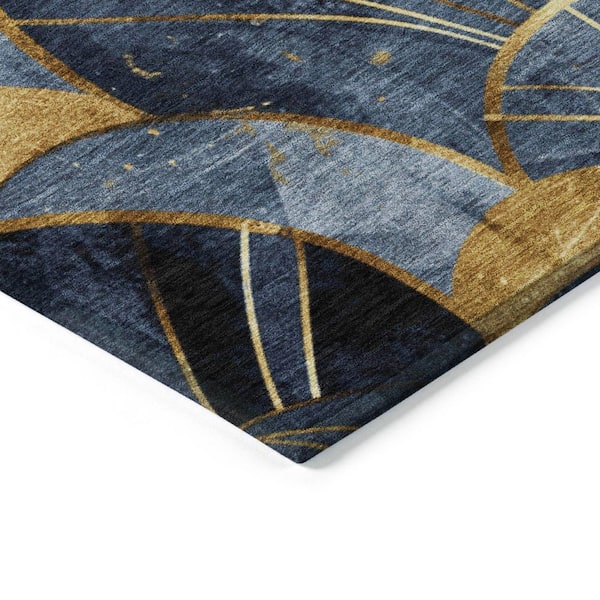 Chantille Machine Washable Indoor/Outdoor Abstract ACN2221 Navy 9 ft. x 12 ft. Area Rug