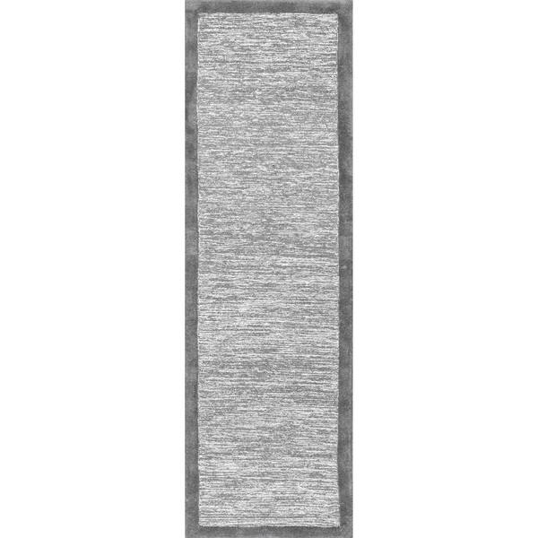 nuLOOM Marianne Gray 2 ft. x 8 ft. Solid Wool Area Rug