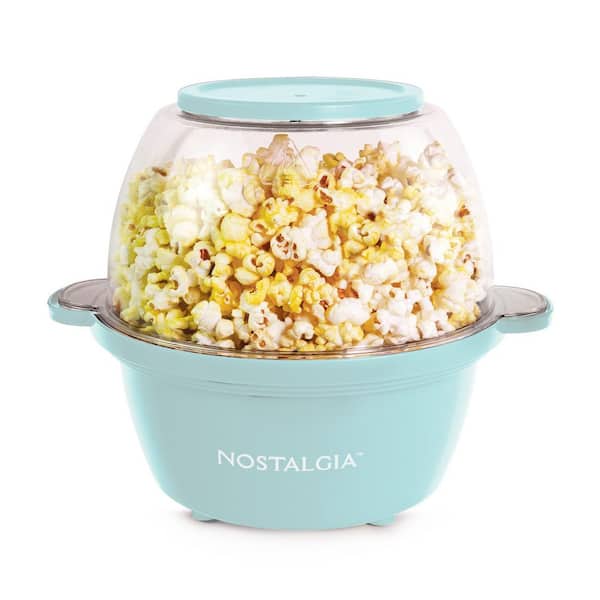 64 oz Stainless Steel Stirring Popcorn Machine, Aqua