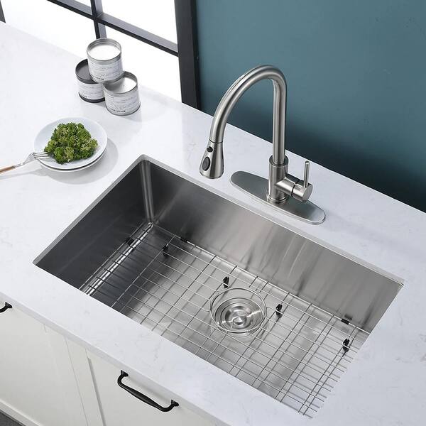 Boosicavelly 27 in. Undermount Single Bowl 18 Stainless Steel in