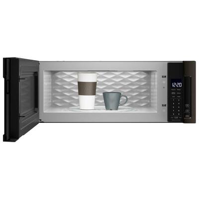1.1 cu. ft. Over the Range Low Profile Microwave Hood Combination in Fingerprint Resistant Black Stainless