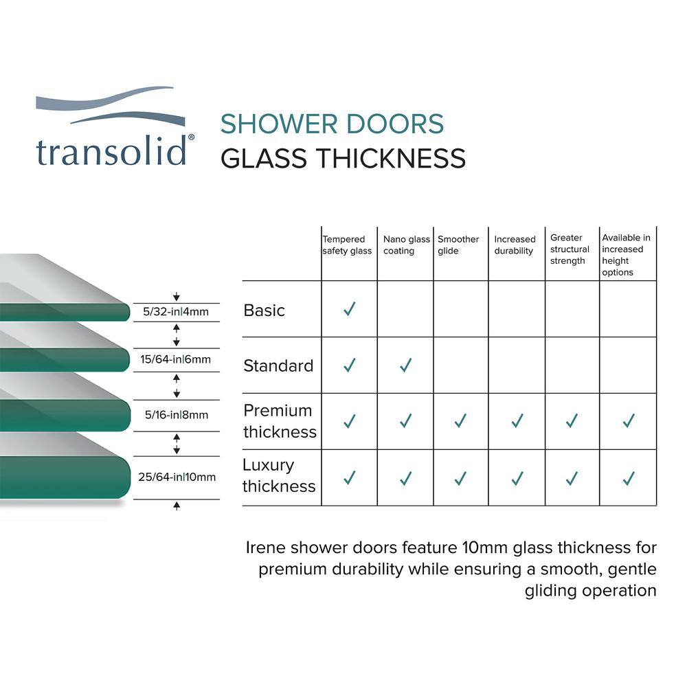 Matte Black 48" x 76" Pivot Shower Door with Clear Glass