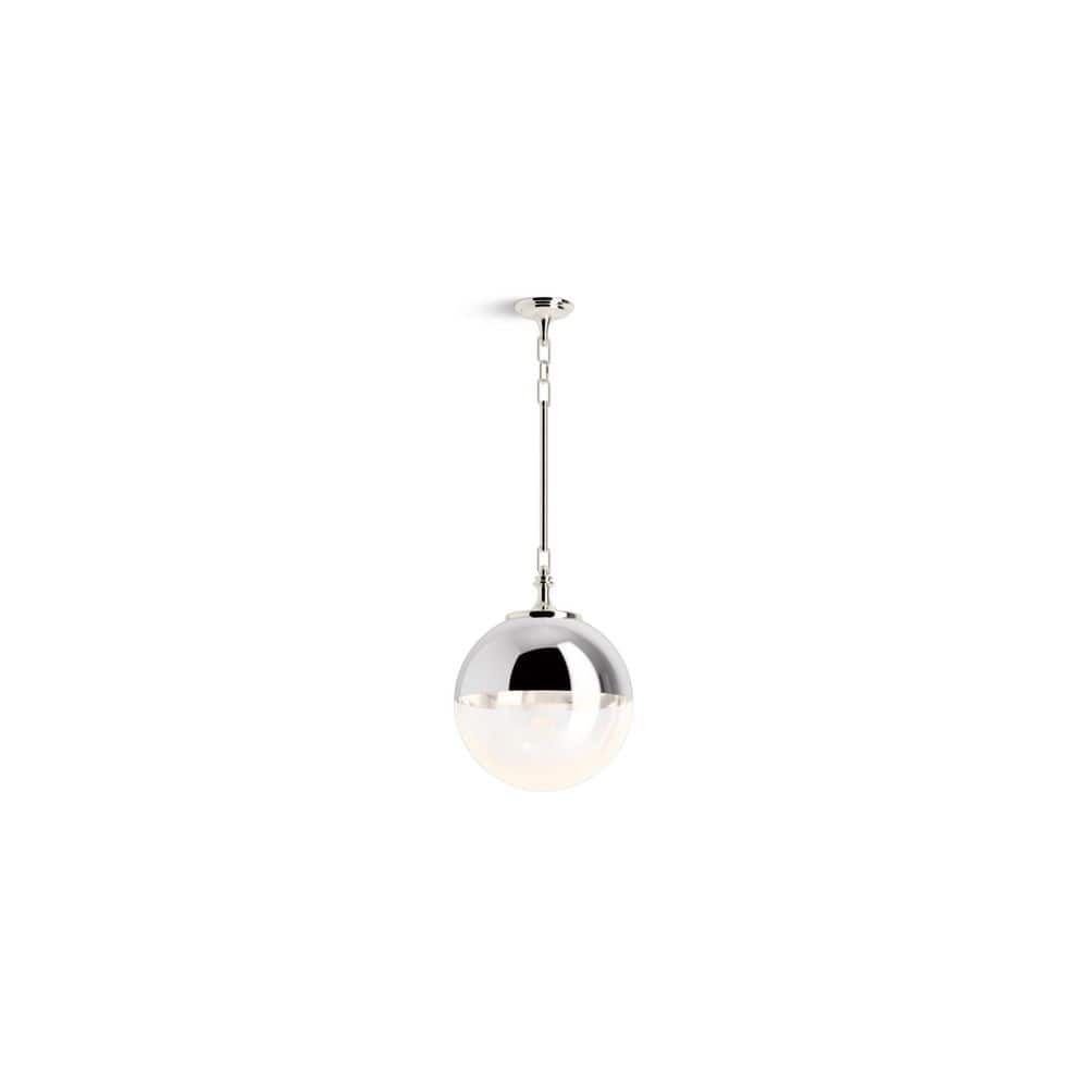 Bellera 1-Light Vibrant Polished Nickel Shaded Pendant Light price history on PriceWatchPro