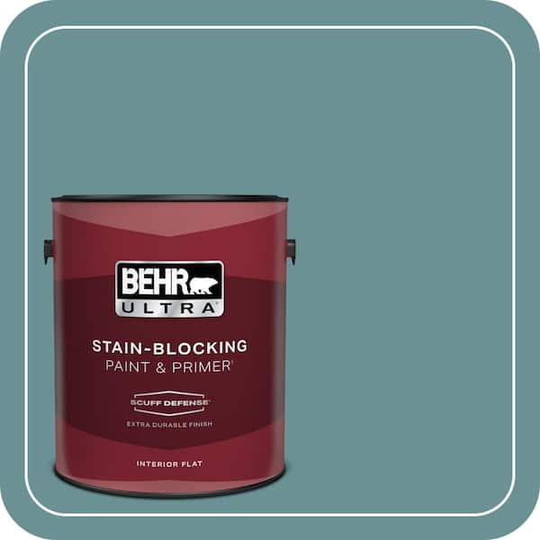 BEHR ULTRA 1 gal. #T15-16 Blue Clay Extra Durable Flat Interior Paint & Primer
