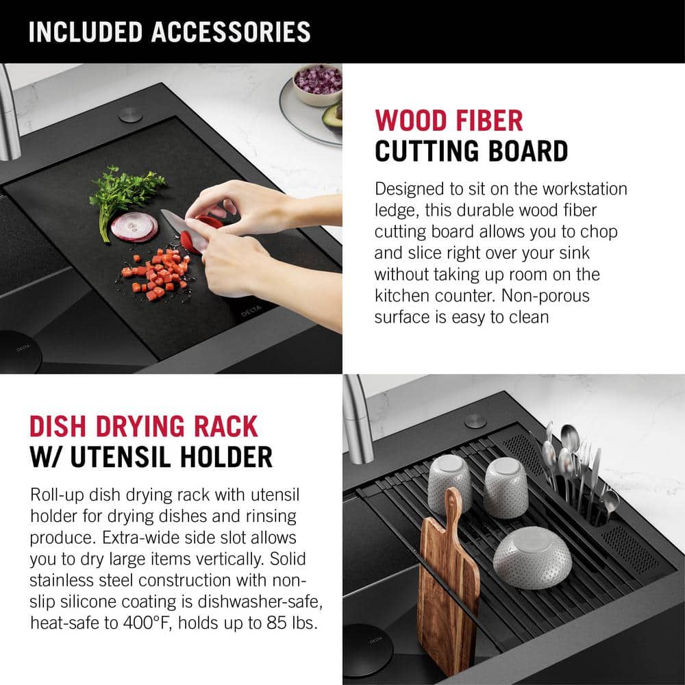Black Stainless Steel Farmhouse Apron Front Single Bowl Sink