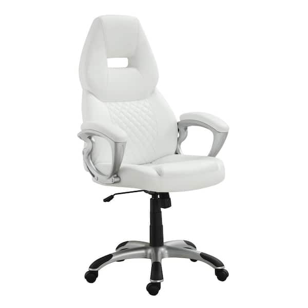 Coaster Adjustable Height Office Chair White and Silver