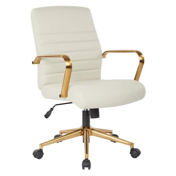 Baldwin Mid Back Faux Leather Chair Cream