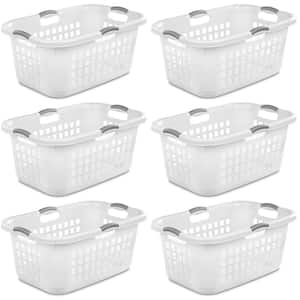 Ultra White 2-Bushel Plastic Stacking Clothes Laundry Basket (6-Pack)
