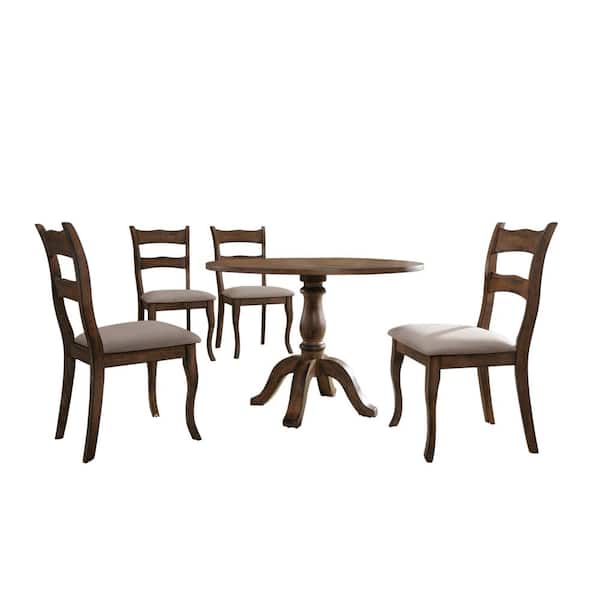 Unbranded Alice 5 Pcs Dining Set, Brown