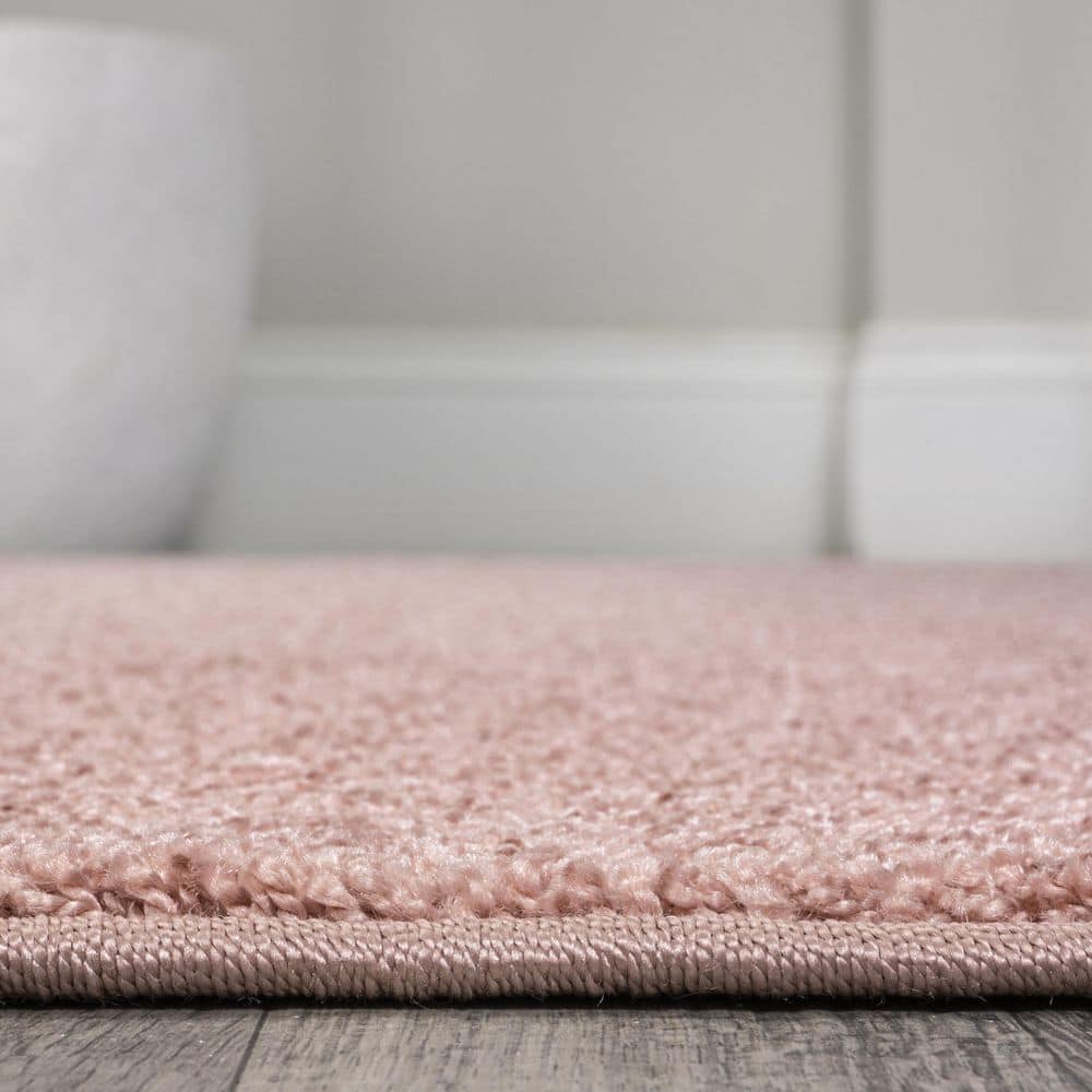 Pink Synthetic Fiber Reversible Low-Pile Area Rug, 8' x 10'