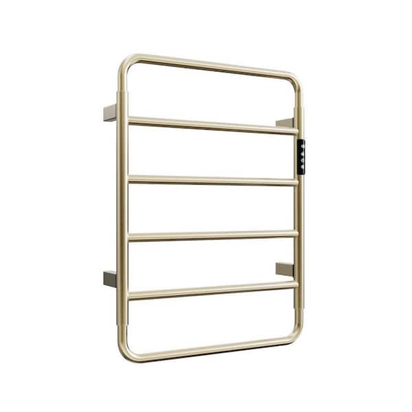 4-Bar Plug-In and Hardwire Towel Warmer in Brushed Gold