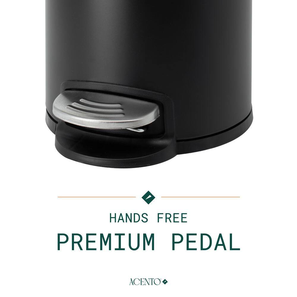 Matte Black Stainless Steel Round Pedal Trash Can