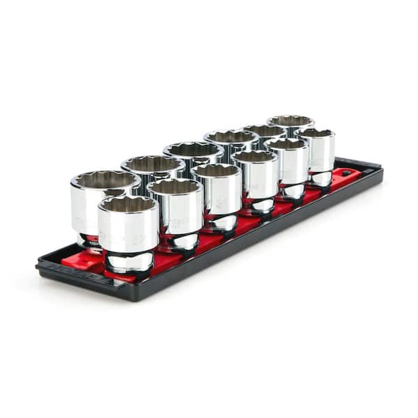 TEKTON 1/2 in. Drive 27 mm-38 mm 12-Point Socket Set (12-Piece)