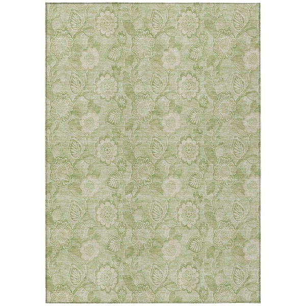 Chantille Machine Washable Indoor/Outdoor Abstract ACN1939 Sage 5 ft. x 7 ft. 6 in. Area Rug