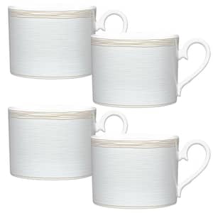 Linen Road 8.5 fl. oz. (White) Porcelain Tea Cups, (Set of 4)