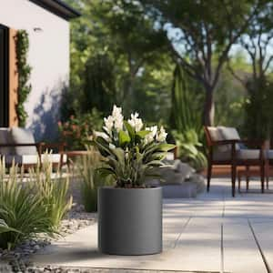 Lightweight 16 in. x 16 in. Stone Finish Extra Large Tall Round Concrete Plant Pot/Planter for Indoor and Outdoor