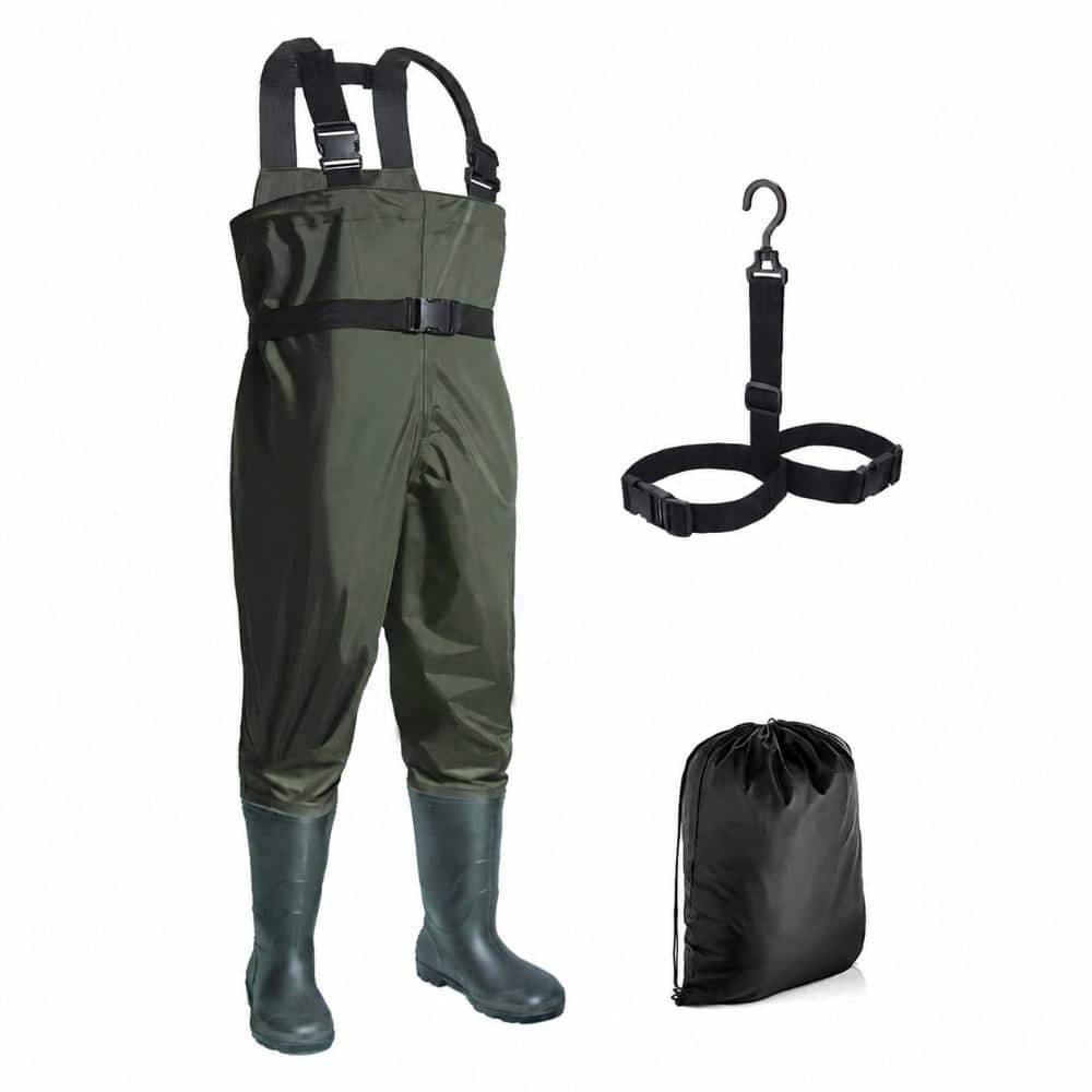 Lightweight 70D Nylon and PVC Chest Waders with Reinforced Boots, Adjustable Belts and Boot Hanger price history on PriceWatchPro