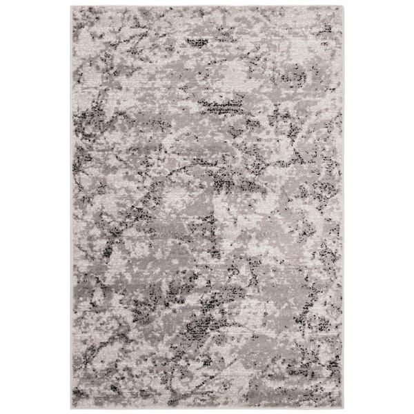 SAFAVIEH Skyler Gray/Ivory Doormat 3 ft. x 5 ft. Abstract Area Rug