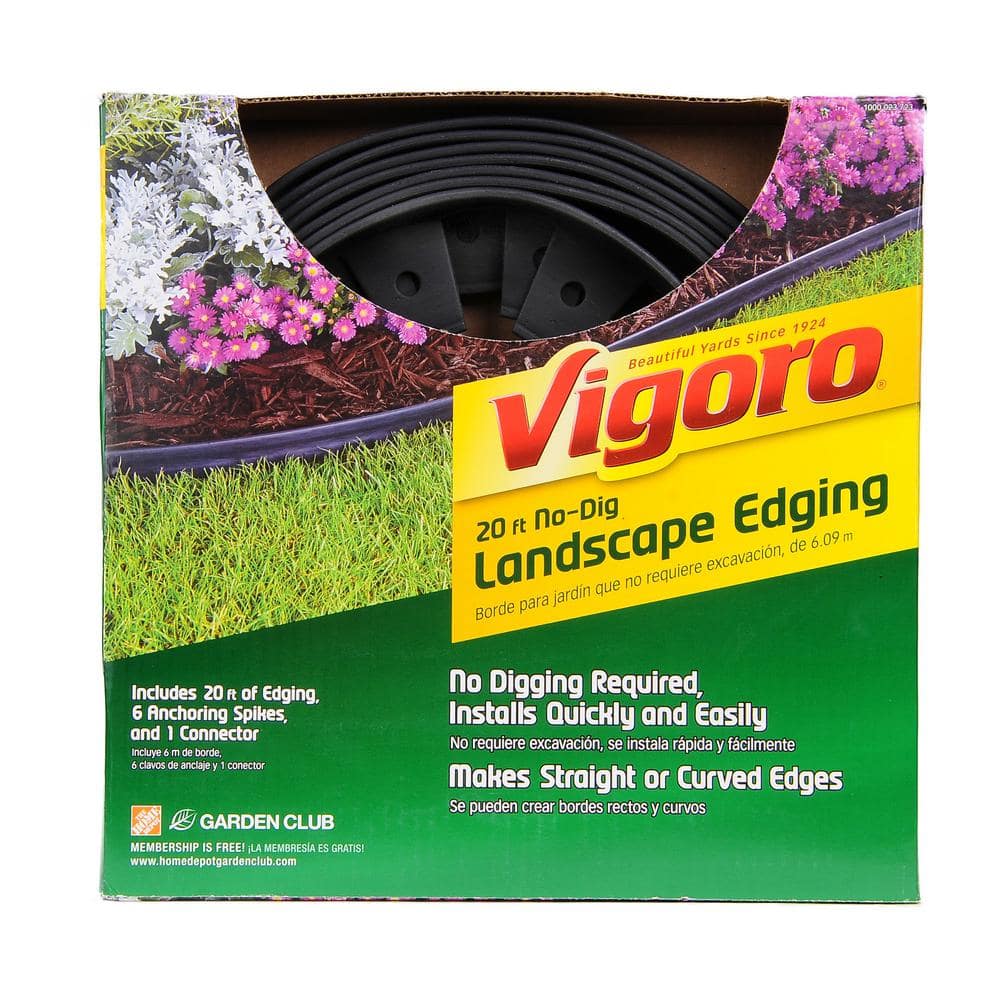 Vigoro 20 ft. No-Dig Landscape Edging Kit 3001-20HD - The Home Depot