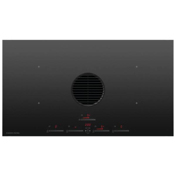 Fisher & Paykel 36 in. Electric Modular Duct Out Downdraft Induction Cooktop in Black with 4 Elements