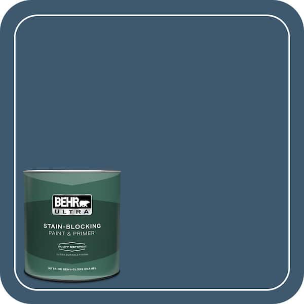 BEHR ULTRA 1 qt. #BXC-24 Atlantic Tide Extra Durable Semi-Gloss Enamel Interior Paint & Primer