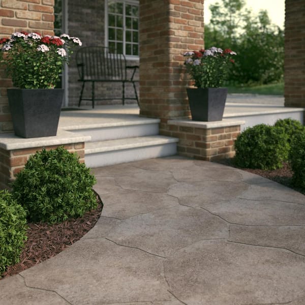 Portage 21 in. x 15.5 in. x 1.75 in. Tan/Brown Irregular Concrete Step Stone (90 Pieces / 134 sq. ft. / Pallet)