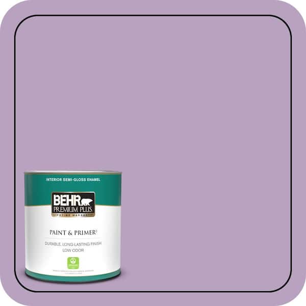 BEHR PREMIUM PLUS 1 qt. #660D-4 Lilac Rose Semi-Gloss Enamel Low Odor Interior Paint & Primer
