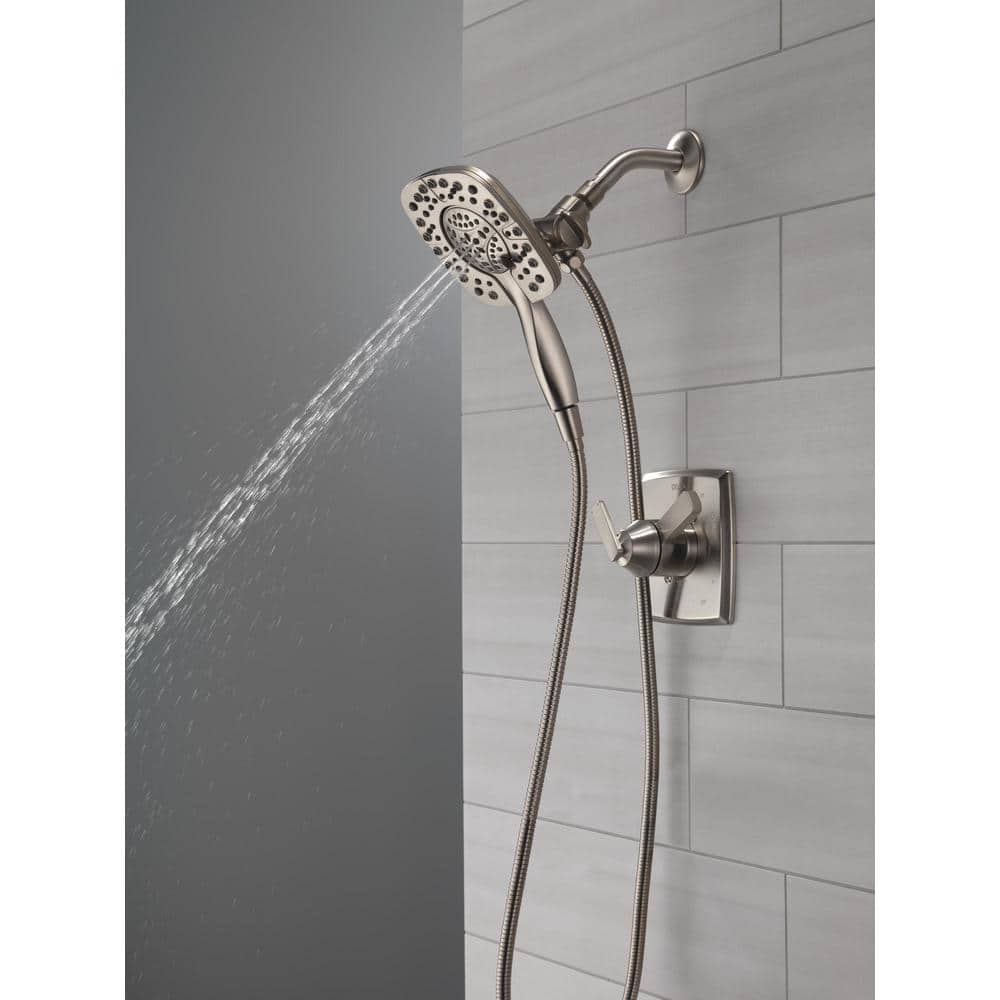 Stainless Steel Square Dual Shower Head with Handheld Spray
