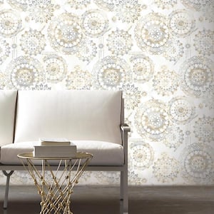 Bohemian Tan and Blue Peel and Stick Wallpaper (Covers 28.18 sq. ft.)