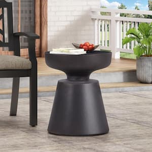 Olcott Antique Copper Stone Outdoor Patio Side Table