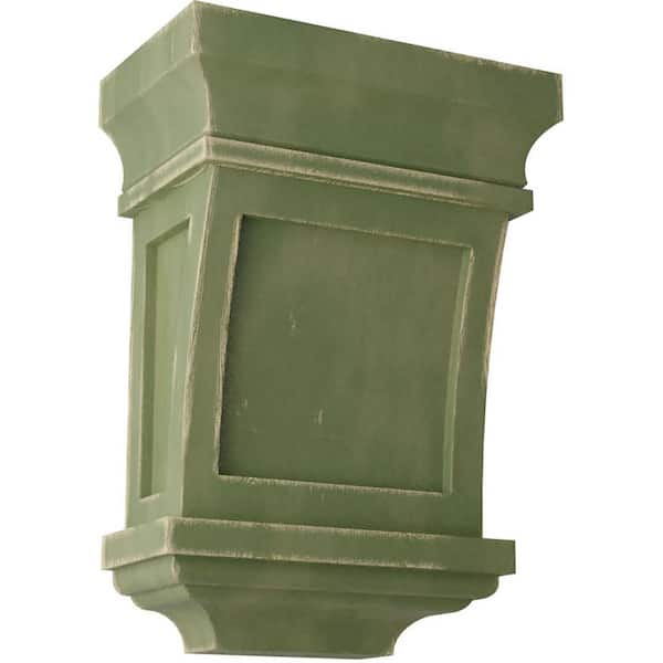 5 in. x 7 in. x 3 in. Restoration Green Santa Fe Wood Vintage Decor Corbel