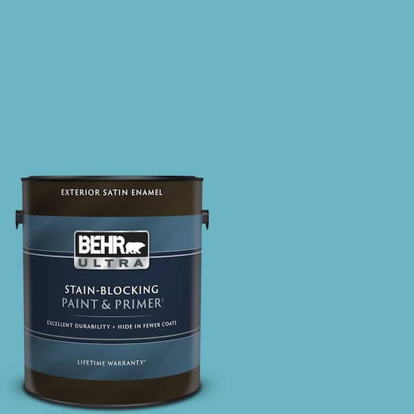 BEHR ULTRA 1 gal. #530D-5 Riverside Blue Satin Enamel Exterior Paint & Primer