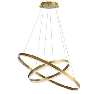 Circulo 1-Light Dimmable Integrated LED Aged Brass Statement Chandelier