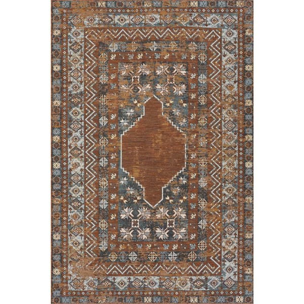 Vanelle Traditional Brown 8 ft. x 10 ft. Outdoor Area Rug