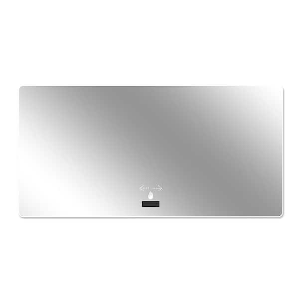 48 in. W x 32 in.H Rectangle LED Frameless Bathroom Vanity Mirror in Silver with Anti-Fog,Tri-color Dimming,Smart Sensor