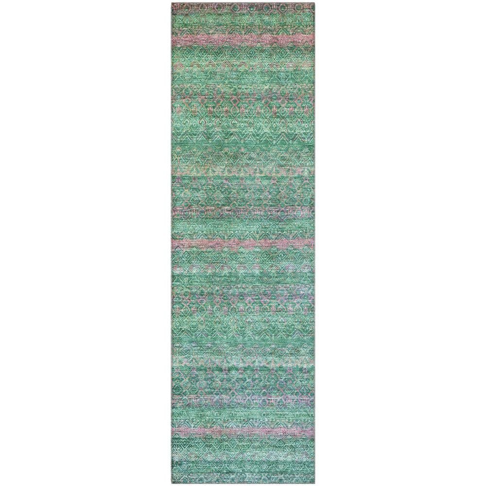Mayfield Premium Machine Washable Abstract AMF2106 Green 2 ft. x 7 ft. Runner Rug price history on PriceWatchPro