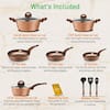 NutriChef 20 Piece Ceramic Nonstick Cookware Set in Bronze 2 x NCCW20S.5 -  The Home Depot