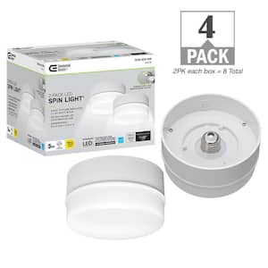 Spin Light 5 in. Closet Utility Pantry LED Flush Mount Ceiling Light 600 Lumens 4000K Bright White (4-Pack)