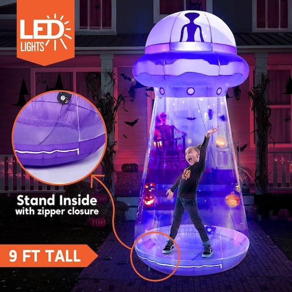 9 Ft. LED Halloween Purple UFO Inflatable