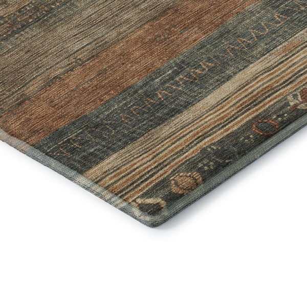 Mayfield Premium Machine Washable Abstract AMF1847 Fern 3 ft. x 4 ft. Area Rug