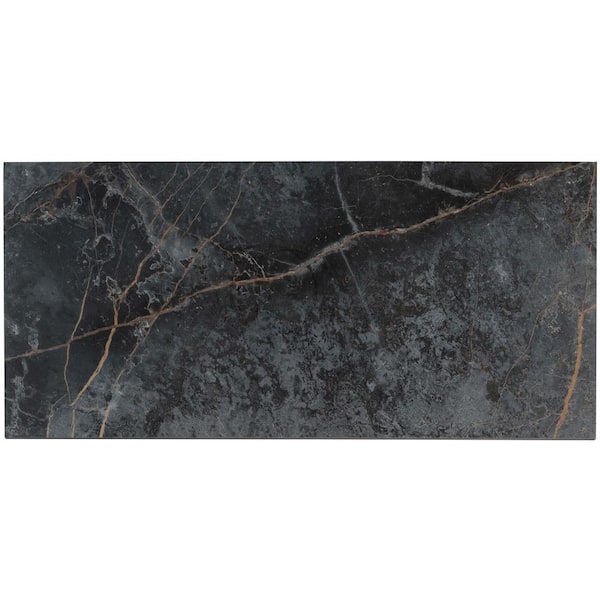 Apollo Tile Splendor Slate Black 24-in x 48-in Matte Porcelain Brick Cement Look Floor and Wall Tile (15.55-sq. ft/ Carton)