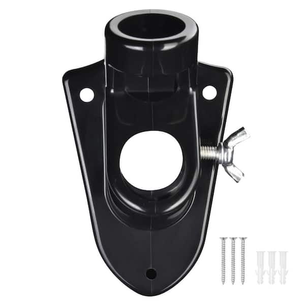 Phewnyzo 1 in. 2-Position Wall Mounted Universal Flag Pole Holder in Black