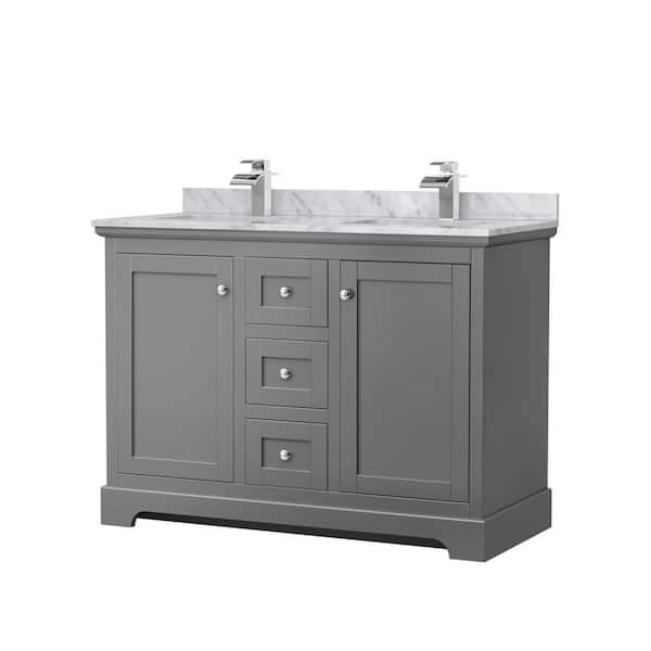Wyndham Collection Avery 48 in. W x 22 in. D Double Vanity in Dark Wyndham Collection Avery 48 in. W x 22 in. D Double Vanity in Dark