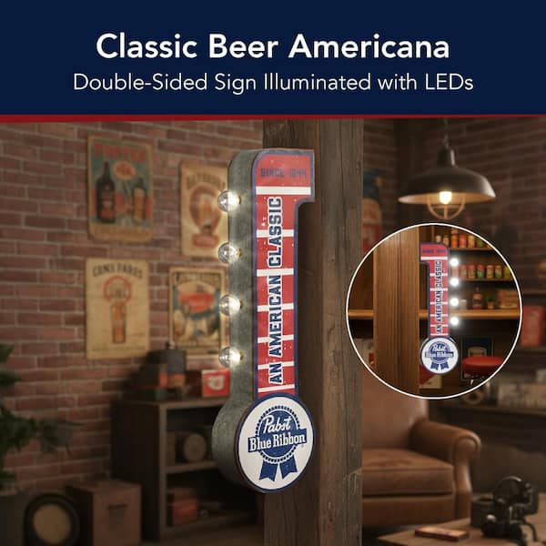 American Art Decor Pabst Blue Ribbon LED Metal Sign-Retro Marquee