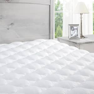 White Full Extra Plush Mattress Pad with Fitted Skirt