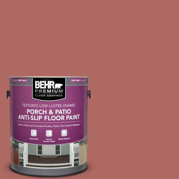 BEHR PREMIUM 1 gal. #PPU2-13 Colonial Brick Textured Low-Lustre Enamel Interior/Exterior Porch and Patio Anti-Slip Floor Paint